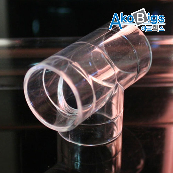 파이프용 엘보 T자 내경25&Oslash; 파이프연결대투명관 실험실 연결고리