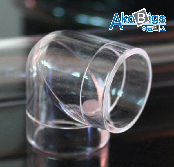 파이프용 엘보 L자 내경30&Oslash; 파이프연결대투명관 실험실 연결고리