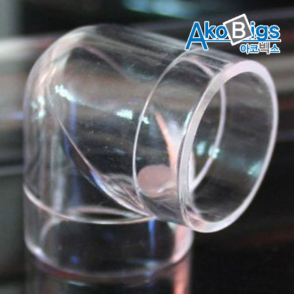 파이프용 엘보 L자 내경80&Oslash; 파이프연결대투명관 실험실 연결고리