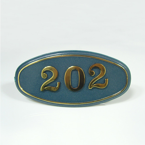 호실 14 x 7cm 녹색타원 룸넘버