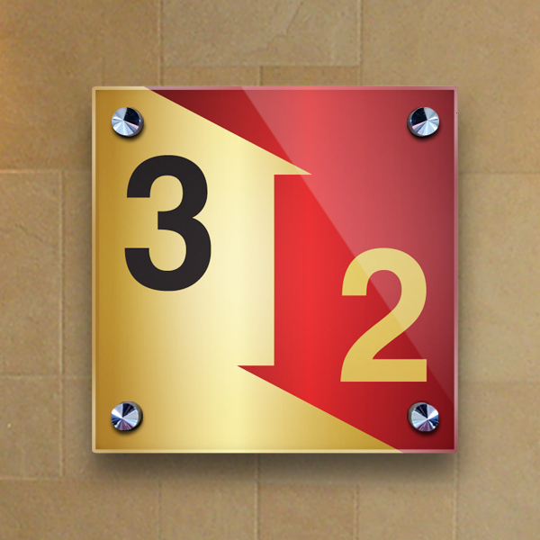 층표시 15x15cm 아크릴3T + 포맥스3T 계단표시