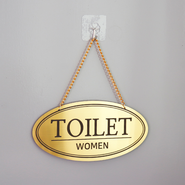 메탈 타원 단면 화장실(여) 안내판 도어사인