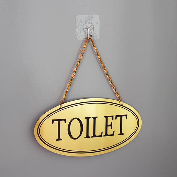 메탈 타원 단면 화장실(공용) 안내판 도어사인
