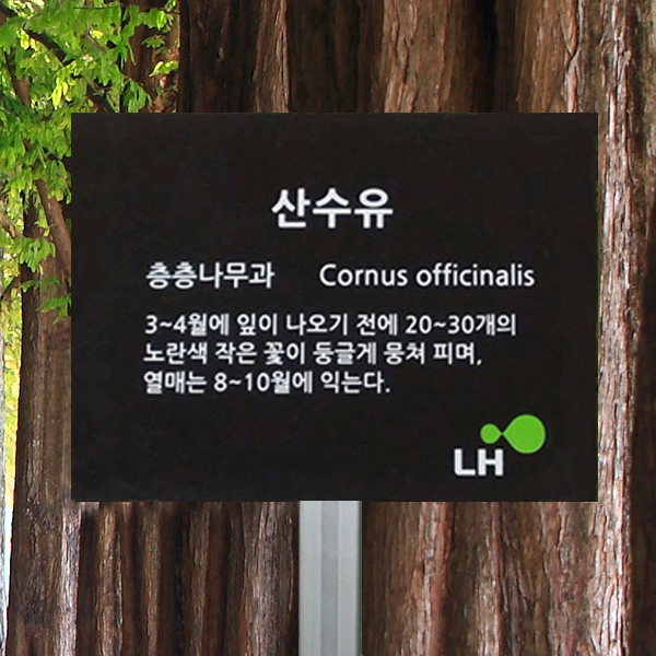 수목표찰 고정형 200x150 알루미늄대 LH공사 꽂이형