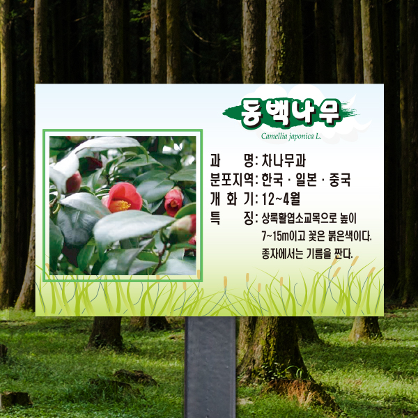수목표찰 고정형 180x120 스틸검정 풀밭 사각 꽂이형