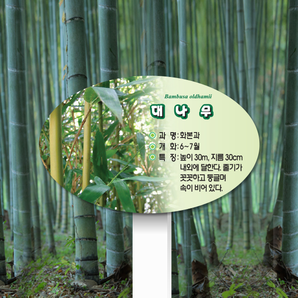 수목표찰 고정형 160x100 포맥스대 포샵사진 타원 꽂이형