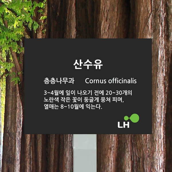 수목표찰 고정형 200x150 스틸대 LH공사 꽂이형