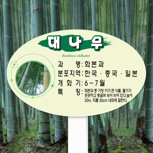 수목표찰 고정형 264x165 포맥스대 평붓체 타원 꽂이형